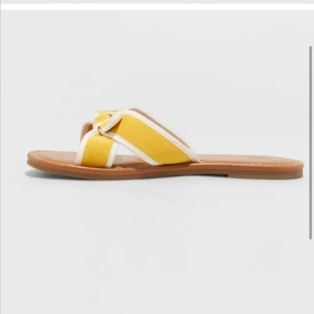 Yellow Sandals size 8 Shade & Shore Lorelei Crossband Bow Summer NWT preppy